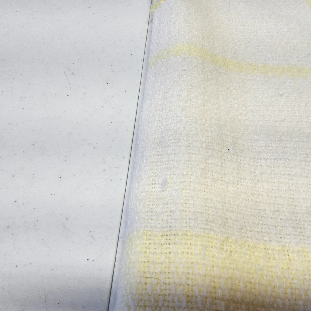 The Three Weavers Butterfly Plaid Baby‎ Blanket Yellow Fringed Embroidered